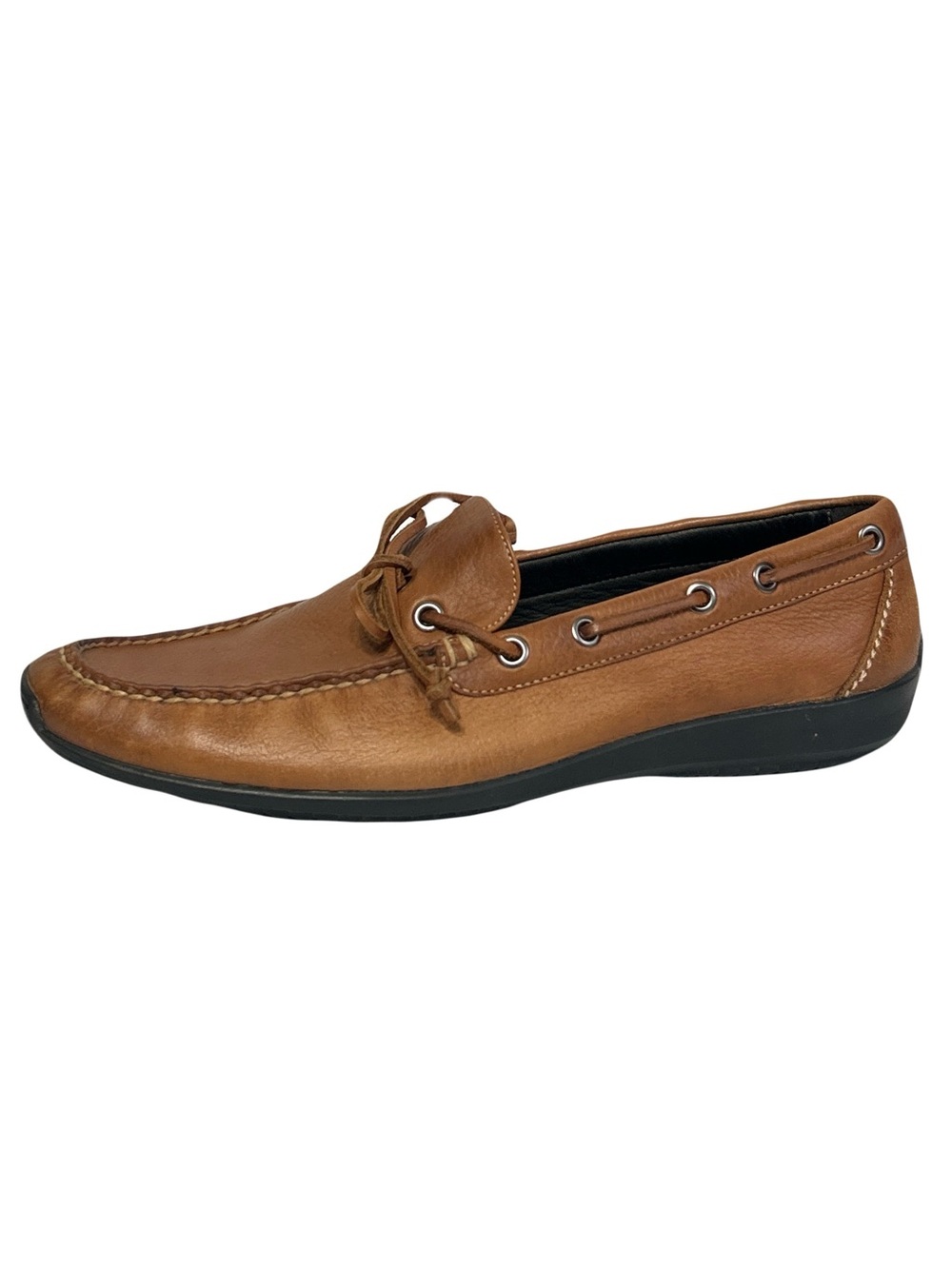 Martin Dingman Boat Loafers Men’s Sz 8 1/2 M Tan Moc Pebbled Handcrafted Leather